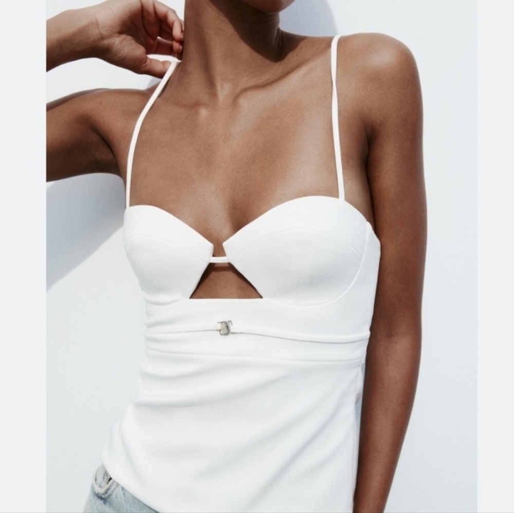 Zara White Bustier Top